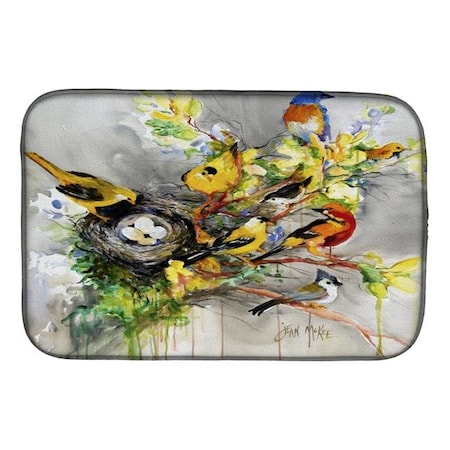Carolines Treasures Carolines Treasures JMK1024DDM Spring Birds Dish Drying Mat JMK1024DDM